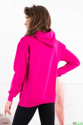 Women's raspberry fleece hoodie