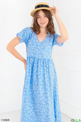 Жіноча блакитна сукня в принт