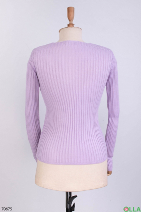 Женский лиловый трикотажный свитер