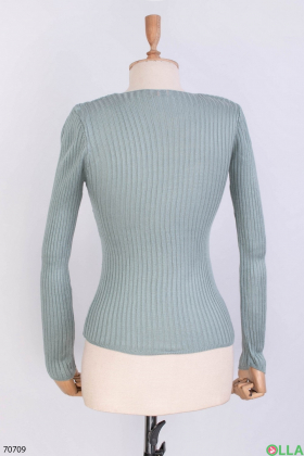 Жіночий бірюзовий трикотажний светр