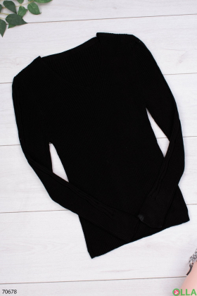 Жіночий чорний трикотажний светр