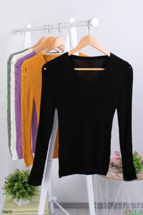 Жіночий чорний трикотажний светр