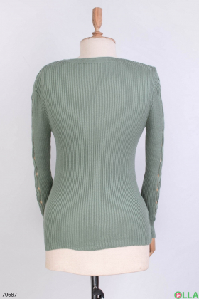 Жіночий бірюзовий трикотажний светр