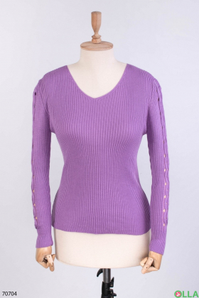 Женский фиолетовый трикотажный свитер