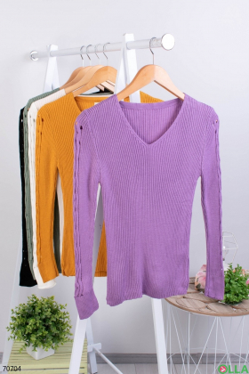 Жіночий фіолетовий трикотажний светр