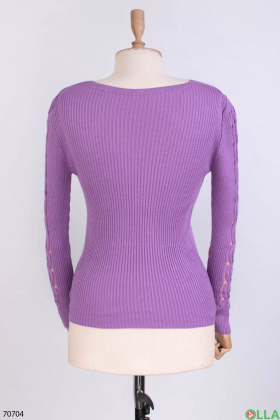 Женский фиолетовый трикотажный свитер