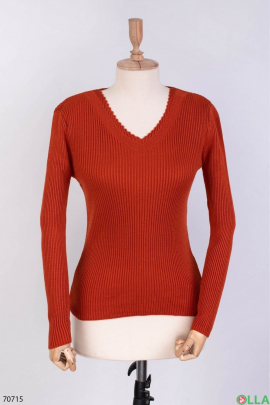 Women's red knitted sweater