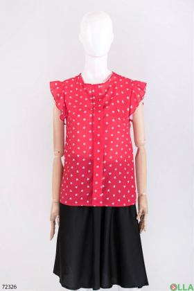 Women's red blouse in print