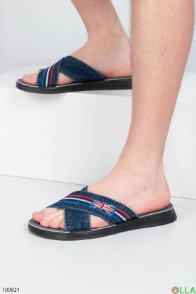 Men's blue flip flops