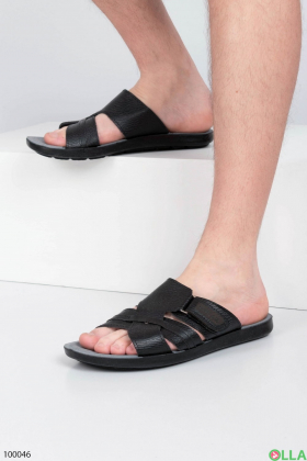 Men's black slippers