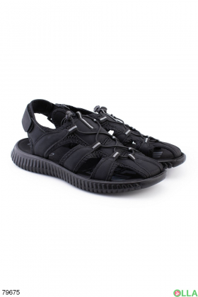 Men's black Velcro sandals