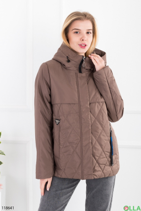 Women's brown jacket with hood