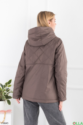 Women's brown jacket with hood