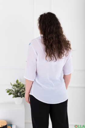 Women's white batal shirt with print