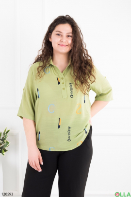 Women's green batal shirt with print