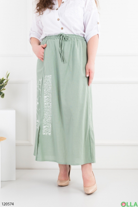 Женская зеленая юбка батал