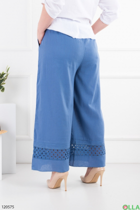 Жіночі сині брюки-палаццо батал