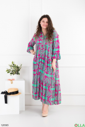 Women's two-tone printed batal dress