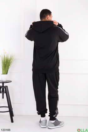 Мужской черный спортивный костюм батал