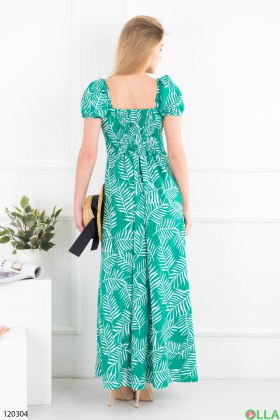 Women's green print dress