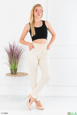 Women's milk trousers with an elastic band
