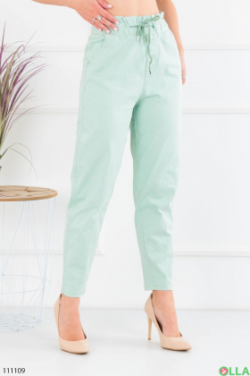 Women's turquoise pants with an elastic band