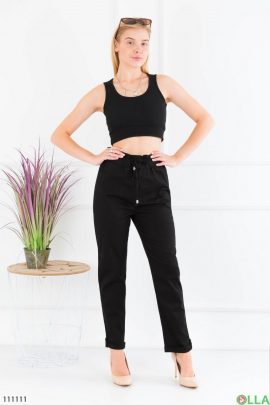 Women's black trousers with elastic