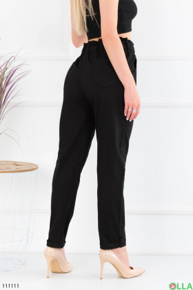 Жіночі чорні брюки на резинці