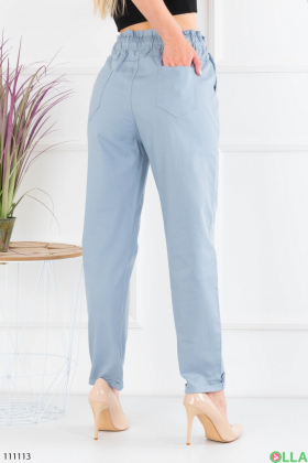 Women's blue trousers with an elastic band