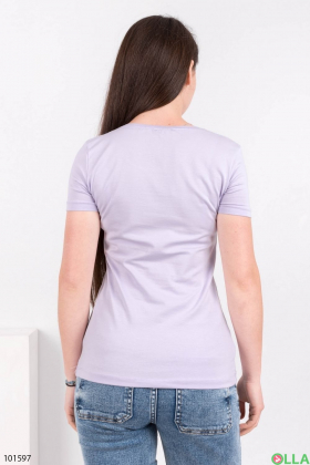Жіноча лілова футболка з написом