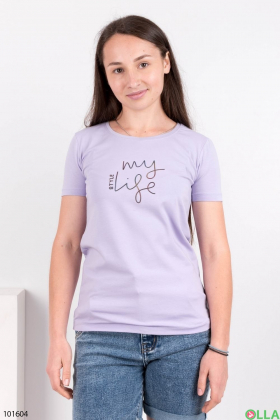 Жіноча лілова футболка з написом