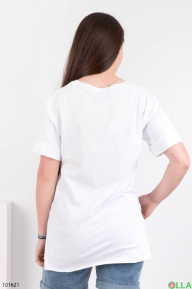 Жіноча біла футболка з малюнком