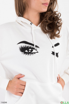 Women's white hoodie with print