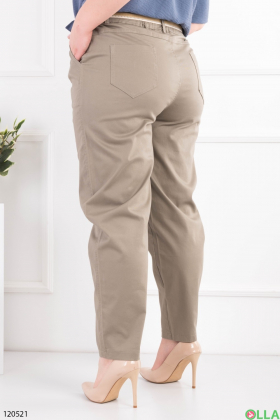Women's brown banana pants with belt