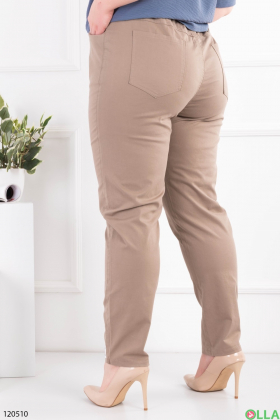 Women's beige banana pants with belt
