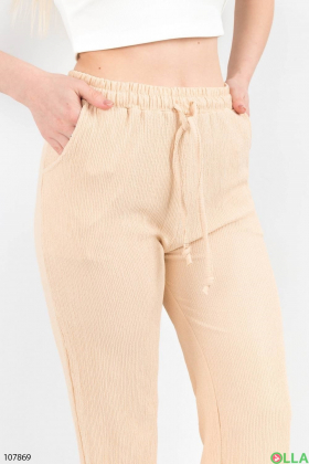 Женские светло-бежевые брюки