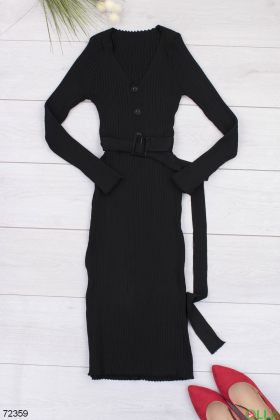 Жіноча чорна трикотажна сукня