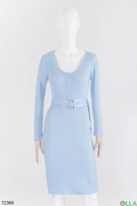 Women's blue knitted dress