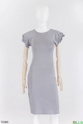 Жіноча сіра трикотажна сукня