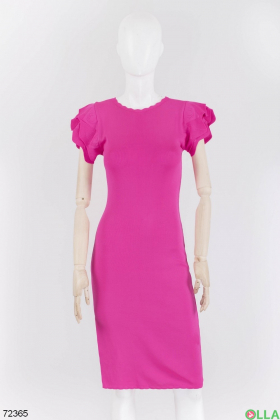 Женское розовое трикотажное платье