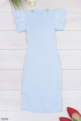 Жіноча блакитна трикотажна сукня