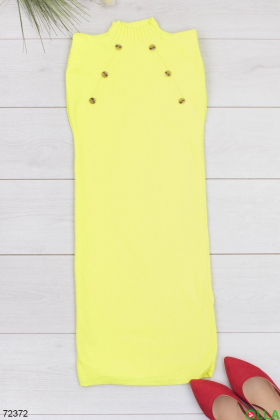 Жіноча жовта трикотажна сукня