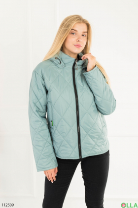 Women's turquoise jacket with a hood