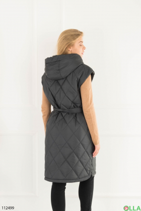Women's gray vest with a hood