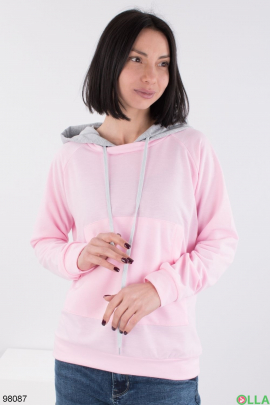 Women's grey-pink hoodie