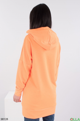 Женское оранжевое худи-платье