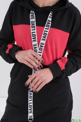 Women's black and red hoodie dress