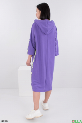 Женское фиолетовое худи-платье