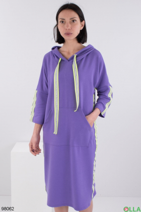 Жіноче фіолетове худі-сукня