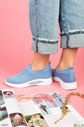 Women's blue textile sneakers